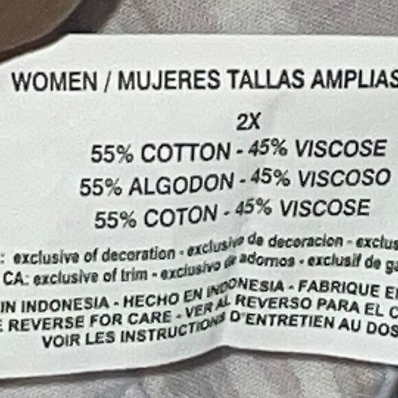 Erika stripe print collar button front blouse in neutral colors size 2X - Picture 10 of 10